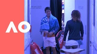 Kei Nishikori and Naomi Osaka meeting up between their matches  Australian Open 2019 [upl. by Binetta]