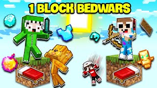 KHANGG BEDWARS THỬ THÁCH 24H SINH TỒN 1 BLOCK ĐẠI CHIẾN TRONG MINECRAFTHACK BẬT LÙI TROLL NOOB TEAM [upl. by Anglo]