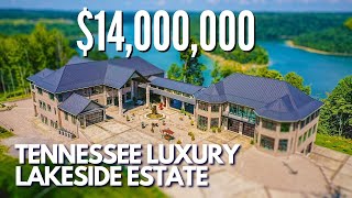 Inside a 14000000 Tennessee Lakefront Mega Mansion  Tour of 5156 Turney Groce Rd Byrdstown TN [upl. by Straub]