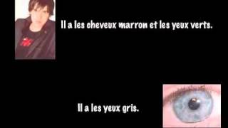 hair and eyes in French [upl. by Ahser]