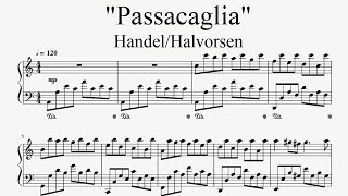 quotPassacagliaquot – HandelHalvorsen piano sheet music [upl. by Aicenev]