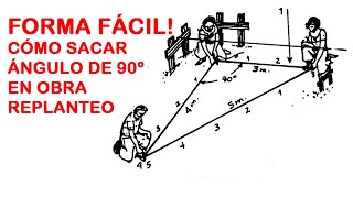 obtener FACIL ángulo recto en obra replanteo [upl. by Jada]