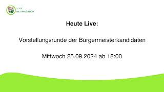 Vorstellungsrunde der Kandidaten zur Bürgermeisterwahl 2024 der Stadt WettinLöbejün am 25092024 [upl. by Lecrad]