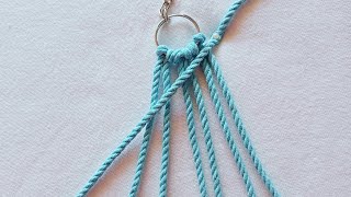 Macrame  Diy Simple Macrame Keychain  Easy Step By Step Macrame Pattern For Beginners [upl. by Ainyt913]