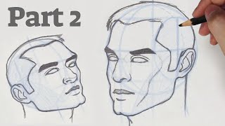 How to Draw a Face from any Angle  Part 2  The 34 View [upl. by Ylenats]