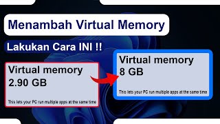 Cara Menambah Virtual RAM di Windows 11  Meningkatkan Performa Laptop Anda Terbaru 2024 [upl. by Sebastien]