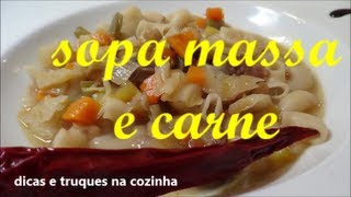 RECEITA DE SOPA DE LEGUMES COM MASSA E CARNE  canal chantilly com chocolate [upl. by Manara]