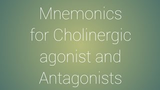 Cholinergic agonistAntagonists and their Mnemonics [upl. by Nodnarg]