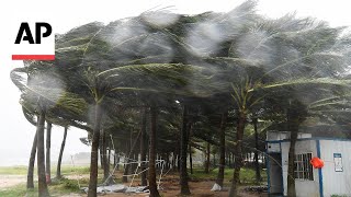 Intense winds threaten homes as Typhoon Yagi makes landfall in Vietnam [upl. by Navar]