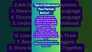 10 Simple Tips to Understand Your Partner Better 💖 relationshipgoals [upl. by Rol826]