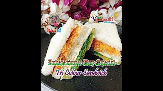 shorts Tri colour sandwich recipeeasy amp quick layered sandwich sandwichrecipe independenceday [upl. by Pyotr]