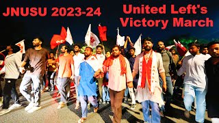 United Lefts Victory March after JNUSU Elections 202324 Result Declared [upl. by Bartholemy]