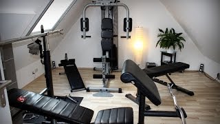 Eigener Fitness Raum Kettler Axos Kraftstation Finnlo 3865 Schmidt Hantelbank Training home Workout [upl. by Einitsed]