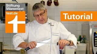 Tutorial Kochmesser richtig schärfen mit Wetzstahl amp Messerpflege [upl. by Tima]