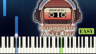 Blue Swede  HOOKED ON A FEELING  Guardians of the Galaxy  EASY PIANO TUTORIAL [upl. by Nare]