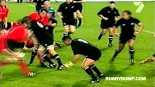 Tana Umaga helps after Jerry Collins hit knocks out Colin Charvis [upl. by Hildegaard657]