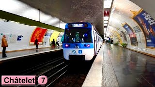 Châtelet  Line 7  Paris métro  RATP MF77 [upl. by Prissy772]