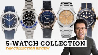 5Watch Collection Advice Reviewing Fans 200k Audemars Piguet Rolex Tudor Patek Collection [upl. by Nanreik]