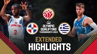 Dominican Republic 🇩🇴 vs Greece 🇬🇷  Extended Highlights  FIBA OQT 2024 Greece [upl. by Iborian]