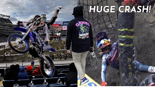 Vlog 27 Foxborough Supercross  Justin Barcia HUGE CRASH [upl. by Enelrahs]