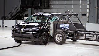 2013 Toyota RAV4 side IIHS crash test [upl. by Atilrep]