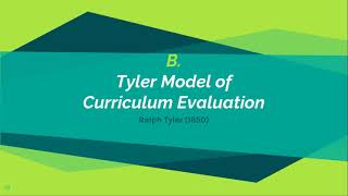 MODELS OF CURRICULUM EVALUATION [upl. by Elagiba]