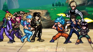 Jotaro DIU Diavolo Kira Yoshikage Johnny Act 4 vs Goku SSGSS Kenshiro Genos Rock Lee  MUGEN [upl. by Etnuad248]