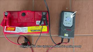 Bosch C7 Car Battery Charger Blue Light  Meanings [upl. by Hawkie]