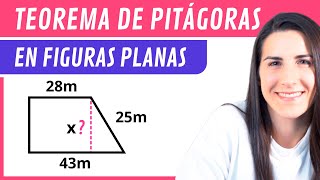 TEOREMA DE PITÁGORAS 📐 Aplicación en Figuras Planas [upl. by Ahsirat]