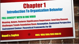 Organizational Behaviour I Organizational Behaviour Chapter 1 MBS MBABBSBBABBM NepaliDibakar [upl. by Bobbye]