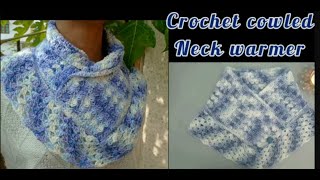 How to crochet neck warmer  picot and shell stitch neck warmer  tutorial with written instructions [upl. by Eeniffar]