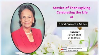 Service of Thanksgiving Celebrating the Life of Beryl Carmeta Miller [upl. by Ephrem]