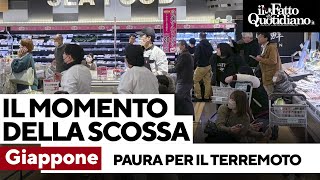 Terremoto in Giappone il momento della scossa negli impressionanti video pubblicati sui social [upl. by Cal805]