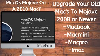 How To Install Mac Os Mojave On Older Mac [upl. by Borchert137]