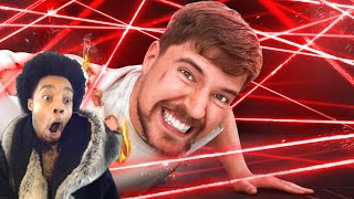 FlightReacts To World’s Deadliest Laser Maze By MrBeast [upl. by Nerej]