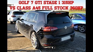 Girl in GOLF 7 GTI 315ch vs Classe A45 AMG 360ch Clastres [upl. by Oznol]