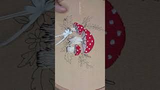 Mushroom Embroidery for beginners  Embroidery tutorial for beginners [upl. by Noved]