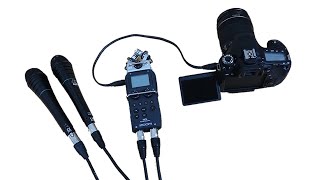 Connecting Pro Mics to DSLR  Zoom H5 Recorder [upl. by Tavis]