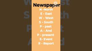 Newspaper full form meaning trending shorts basicsGKnewspaper [upl. by Frayda]