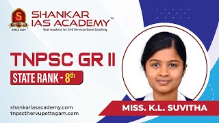 TNPSC Toppers Talk Ms K L Suvitha TNPSC Group  II State Rank  82024 Preparation Strategy [upl. by Ambrosia859]