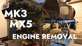 MK3 MX5 Miata NC Engine Removal [upl. by Ahsihat997]