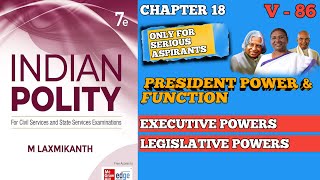 V86 Indian Polity By M Laxmikanth  President Power amp Functions [upl. by Alrats]