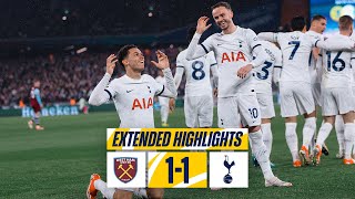 WEST HAM 11 TOTTENHAM HOTSPUR  PREMIER LEAGUE EXTENDED HIGHLIGHTS [upl. by Anoirtac409]