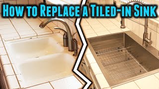 How to replace a tiledin kitchen sink No tile repairs needed [upl. by Carlstrom]