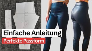 Leggins Schnittmuster erstellen Wie man ein Schnittmuster mit den eigenen Körpermaßen selber macht [upl. by Arihs]