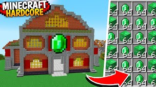 I Built an EMERALD Factory in Minecraft Hardcore ep2 NO RAID [upl. by Afinom306]