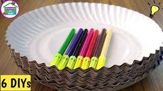 6Best out of waste paper plates crafts  Easy paper plate crafts  disposable plate crafts [upl. by Moffat]