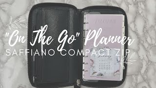 Saffiano Compact Zip Setup  quotOn The Goquot Planner  Filofax Personal Planner [upl. by Sharma]