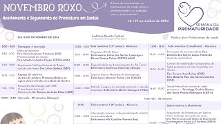 sala2 Novembro Roxo  Acolimento e Seguinteo do Prematuros em Santos [upl. by Ulda]