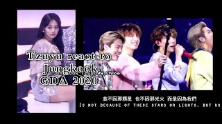 Tzuyu react to Jungkook performance GDA 2020 [upl. by Madid310]